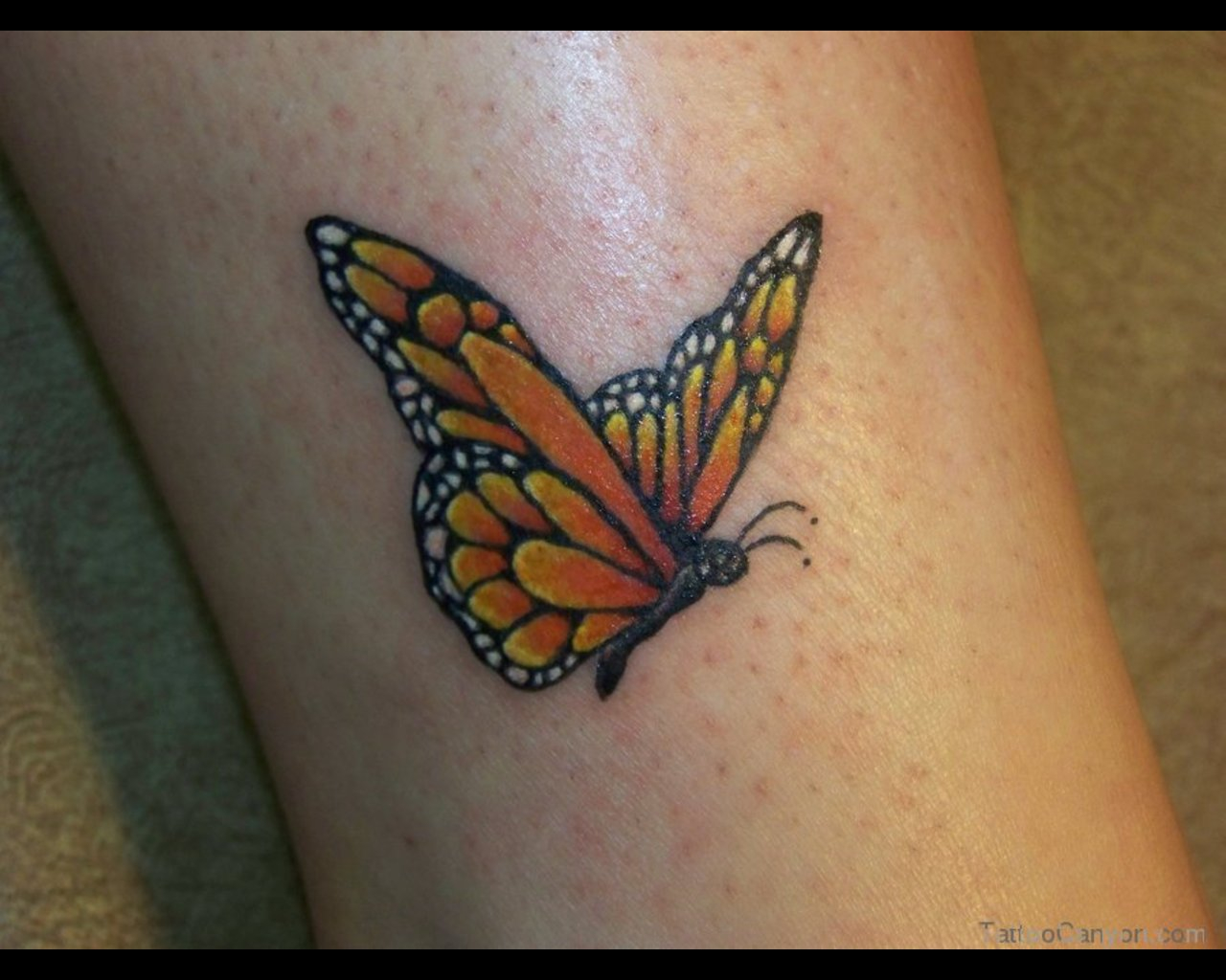 Малышка показала бабочку татуировку
