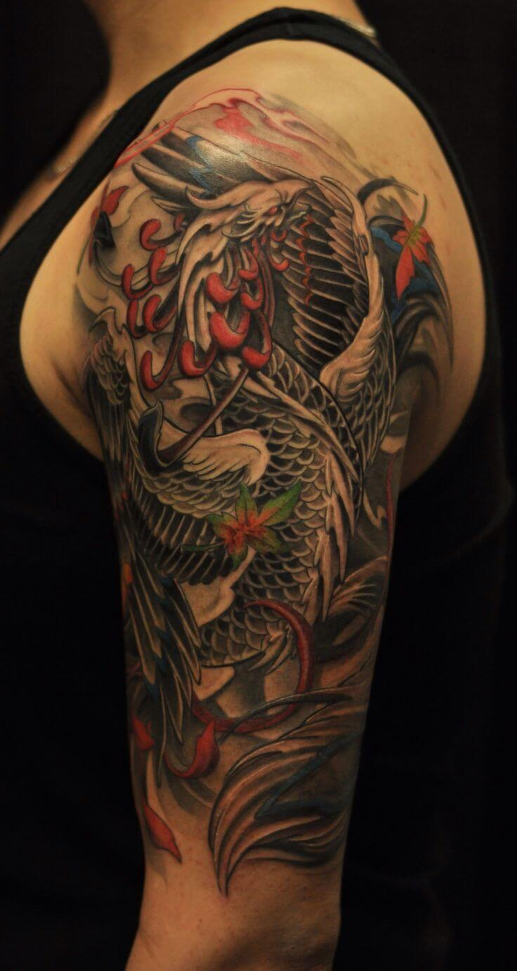 109 Best Phoenix Tattoos For Men Rise From The Flames Improb pertaining to proportions 736 X 1382