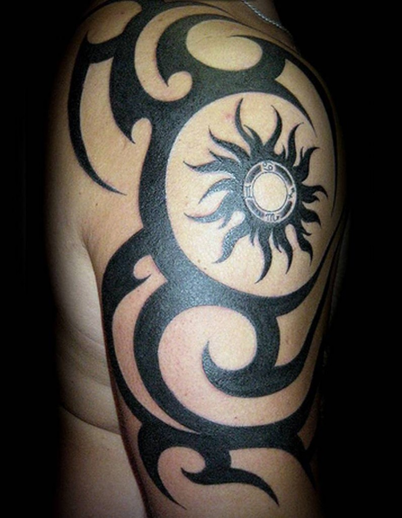 Tribal Sun Arm Tattoo Arm Tattoo Sites,Beautiful Kitchen Designs In India