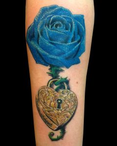 18 Beautiful Blue Rose Flowers Tattoo Pictures intended for sizing 800 X 1000