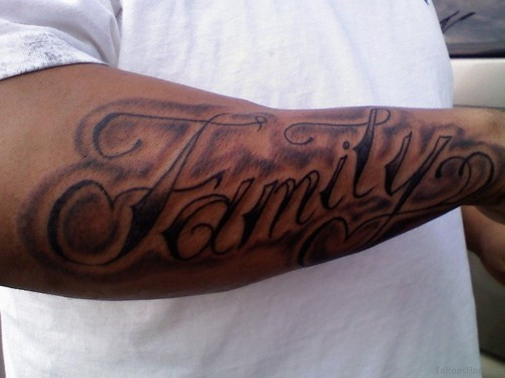 20 Best Family Wording Tattoo On Arm within dimensions 1024 X 768