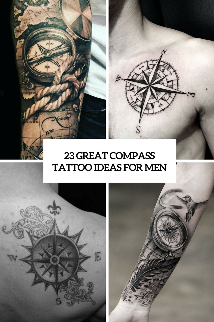23 Great Compass Tattoo Ideas For Men Styleoholic inside dimensions 735 X 1102