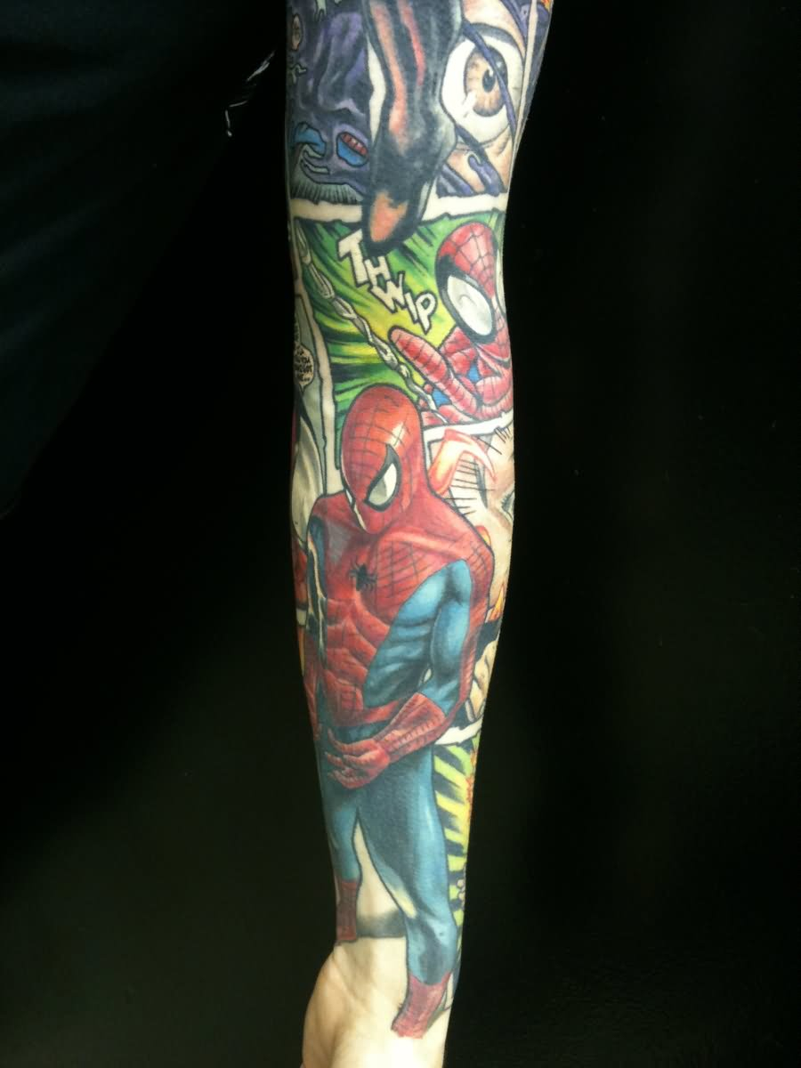 25 Spiderman Sleeve Tattoos intended for size 900 X 1200