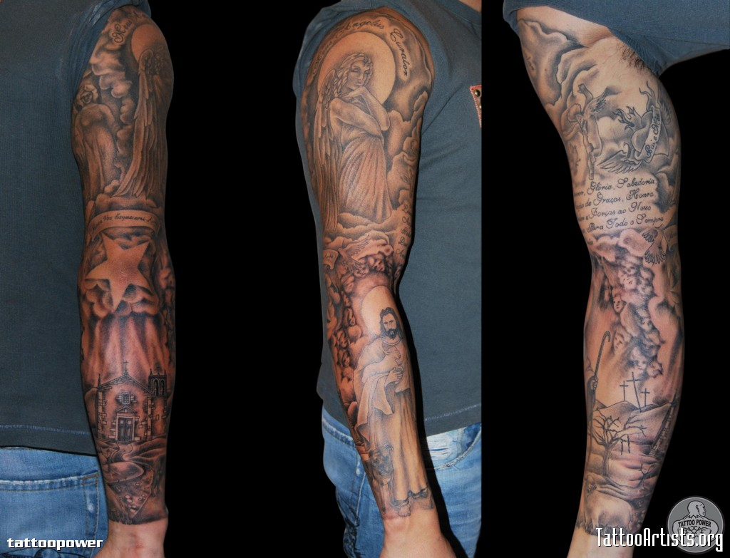 30 Christian Tattoos On Sleeve throughout dimensions 1024 X 783