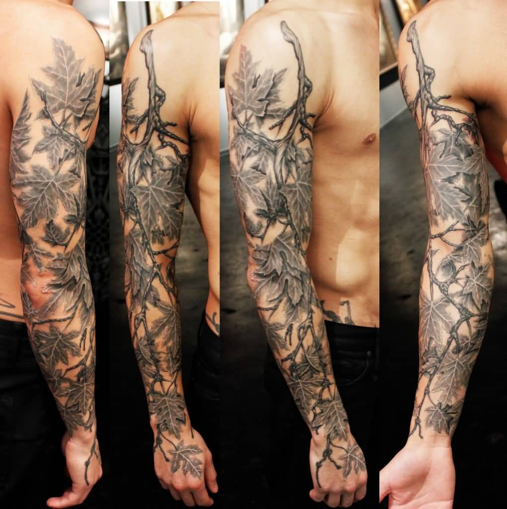 36 Black And Grey Full Sleeve Tattoos for dimensions 1021 X 1024