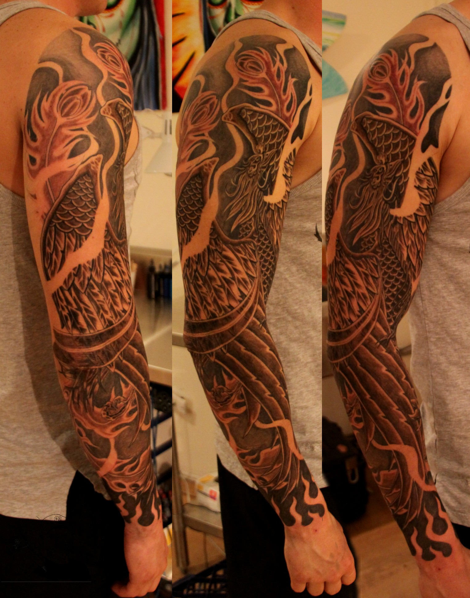 36 Phoenix Tattoos On Sleeve pertaining to dimensions 1524 X 1936