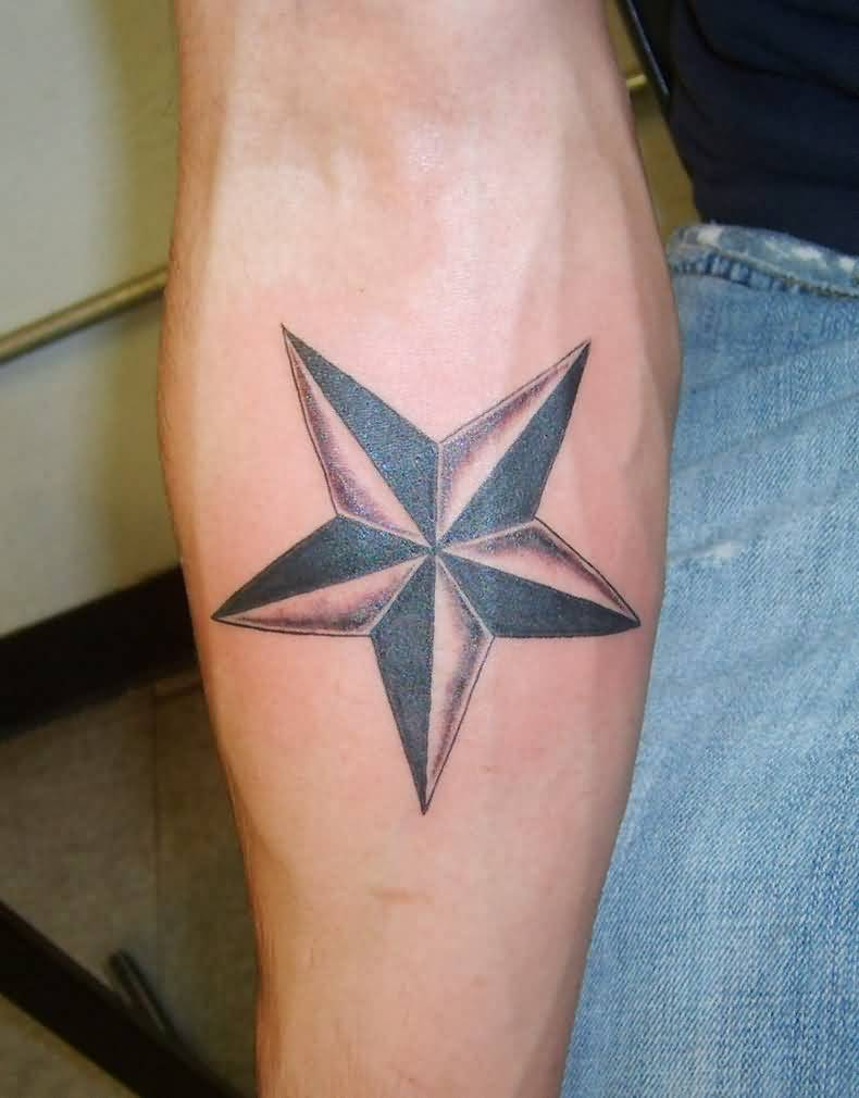 3d Nautical Star Tattoo On Leg throughout dimensions 790 X 1010