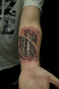 3d Terminator Robot Arm Tattoo On Forearm 2018 Tattoos Ideas with regard to sizing 1024 X 1540