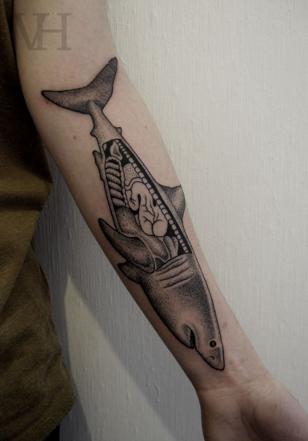 45 Best Shark Tattoos Designs On Arm with sizing 1024 X 1468