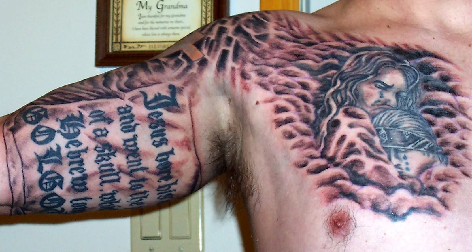 5 Christian Tattoos On Chest For Men with regard to dimensions 1638 X 876