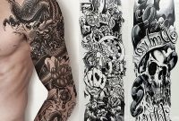 5 Sheets Full Arm Sleeve Temporary Disposable Tattoos Fake Skull Art with dimensions 1000 X 1000