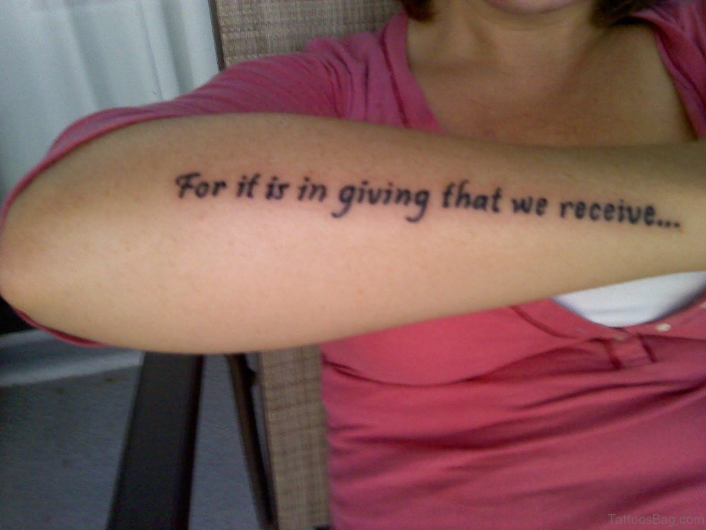 51 Beautiful Wording Tattoo For Arm within sizing 1024 X 768