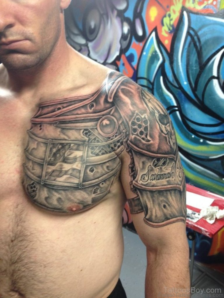 55 Zodiac Armour Tattoos On Chest for measurements 768 X 1024