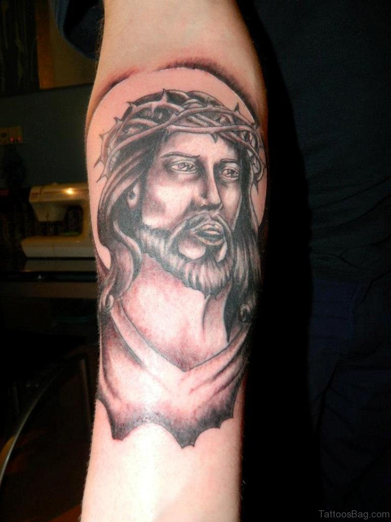 72 Great Looking Jesus Tattoos For Arm regarding proportions 768 X 1024