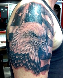 95 Bald Eagle With American Flag Tattoos Designs With Meanings for sizing 900 X 1126