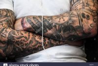 A Man With Heavily Tattooed Arms Stock Photo 126054489 Alamy within sizing 1300 X 956