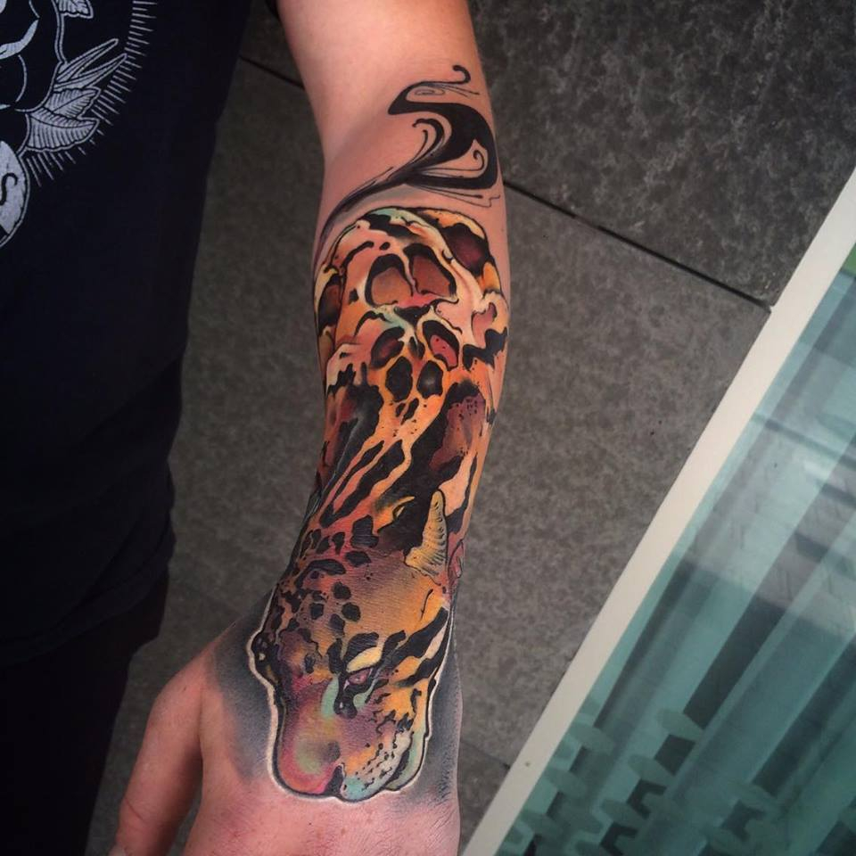Abstract Panther Tattoo On Left Arm pertaining to dimensions 960 X 960