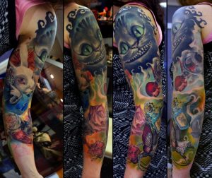 Alice In Wonderland Arm Tattoos Watercolor Tattoo Mecca Tattoos in proportions 1024 X 860