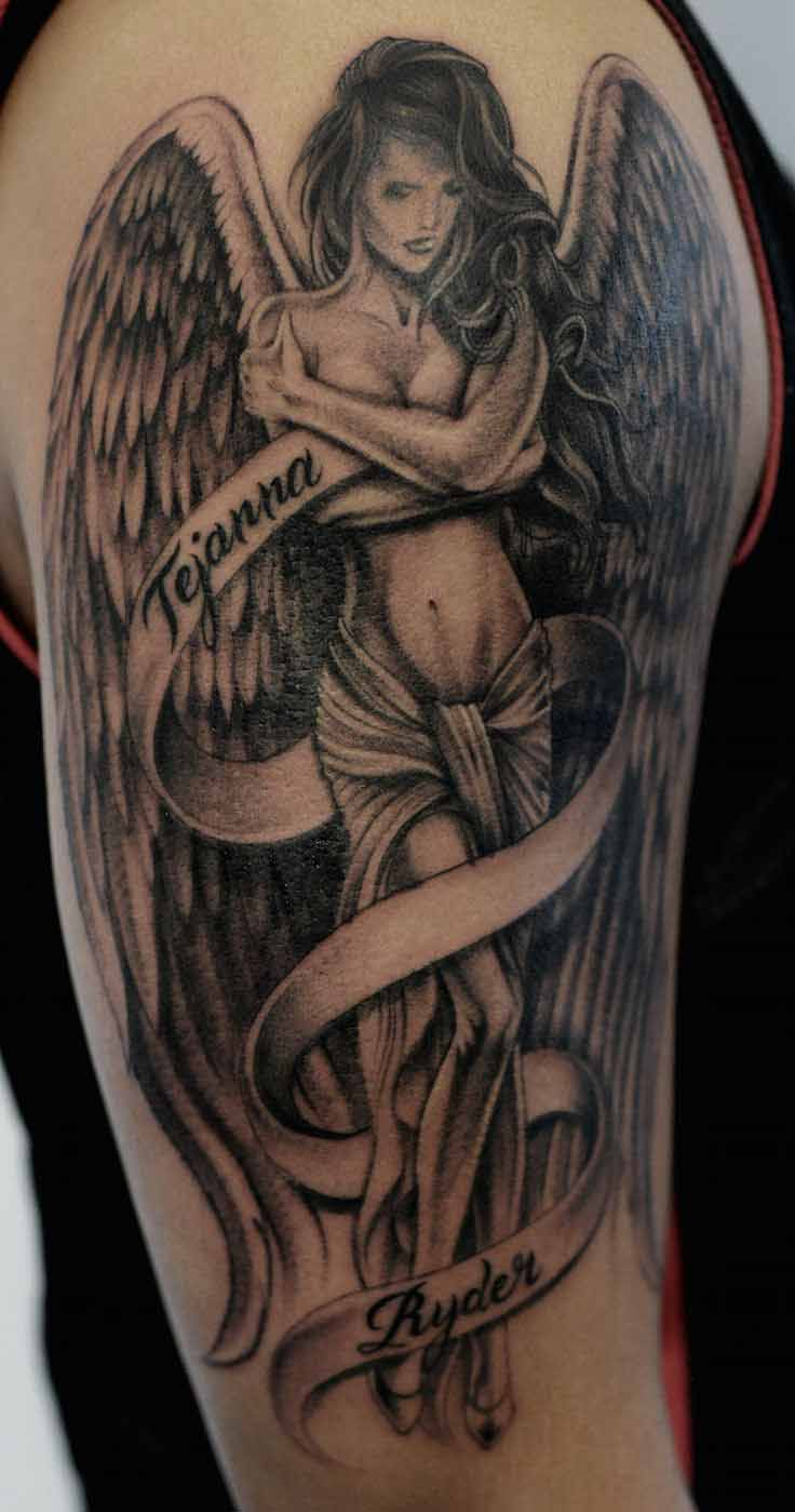 Amazing Angel Tattoos With Strong Message Livinghours regarding measurements 736 X 1399