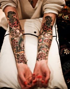 American Traditional Tattoo Sleeve Old School Tattoo Arm for size 803 X 1024