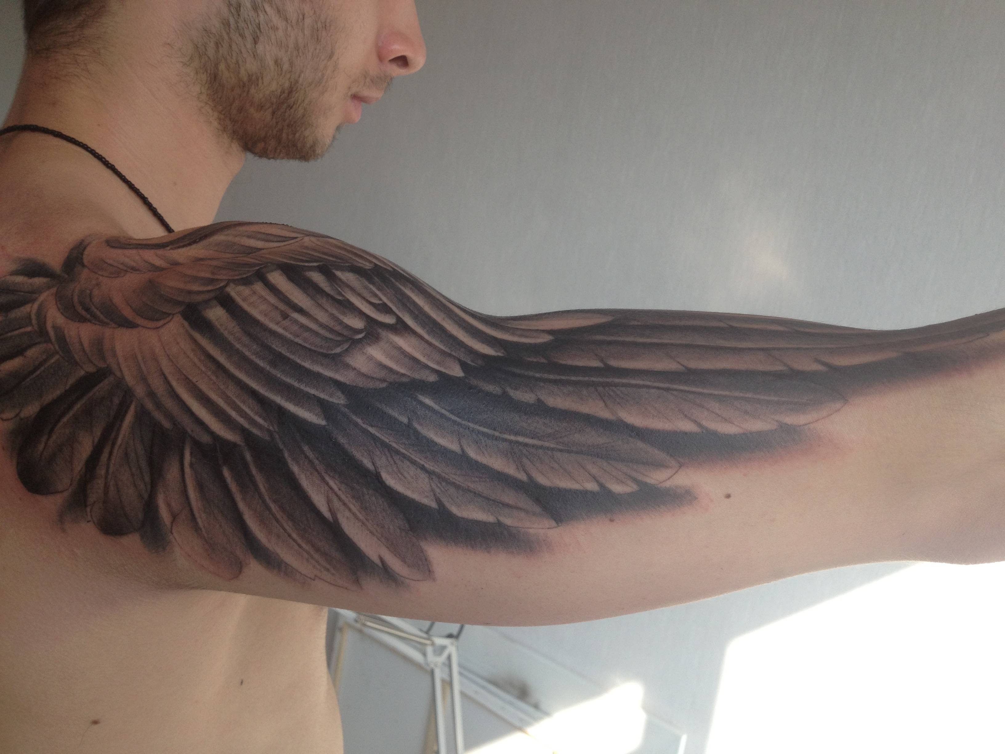 Angel Wings Tattoo Arm Wings Back Tattoos And Wing Tattoos On for dimensions 3264 X 2448