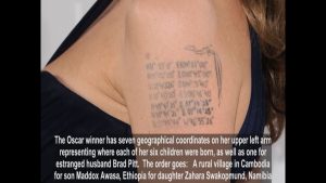 Angelina Jolies Tattoos Did You Know She Has One For Brad Pitt in measurements 1280 X 720