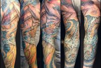 Arm Sleeve Tattoo Tall Ship Kraken Ocean Scene Tattoos with regard to measurements 960 X 960