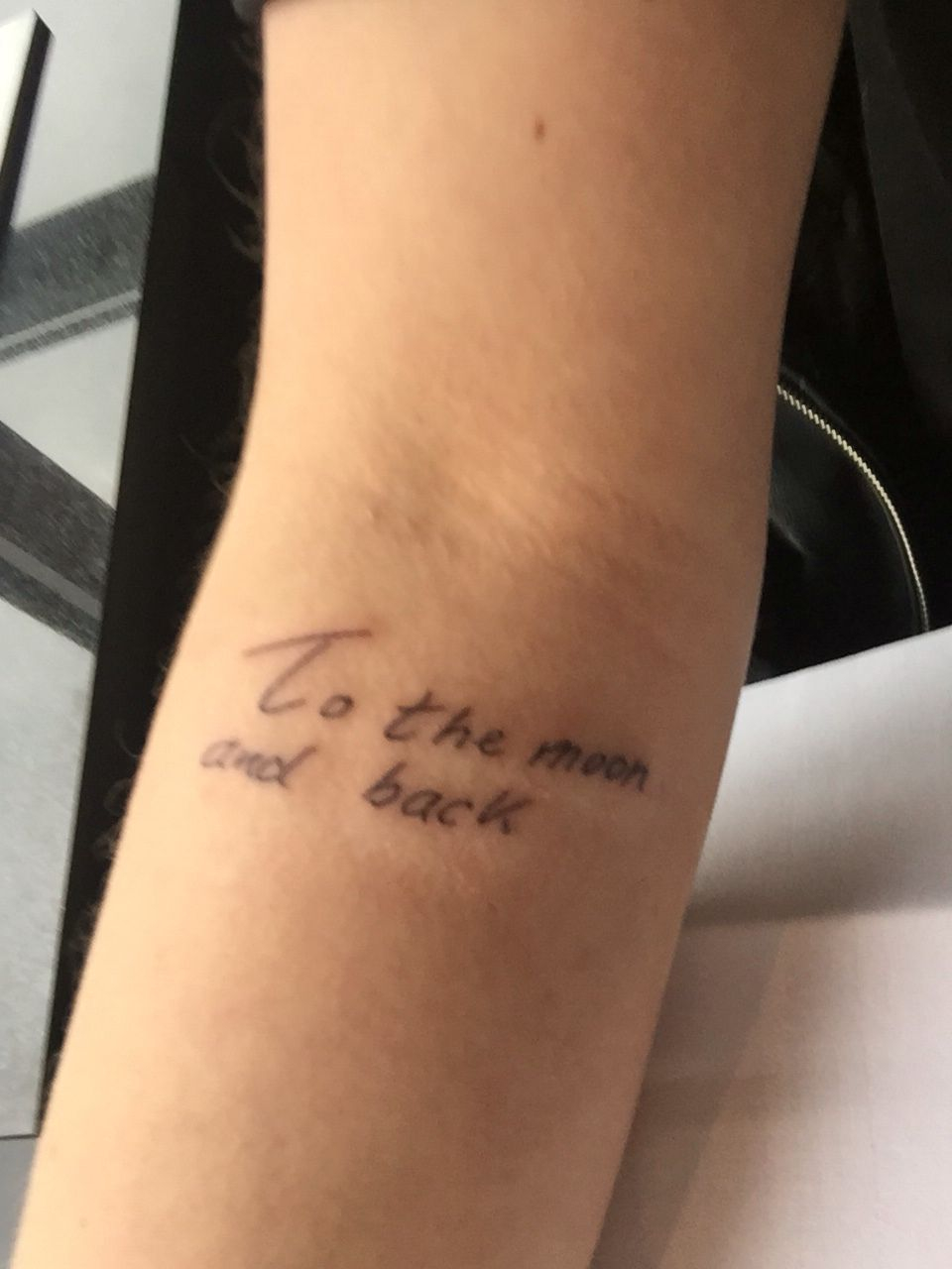 Arm Tattoo Handwritten My Mom To The Moon And Back Tattoo Ideas pertaining to sizing 960 X 1280