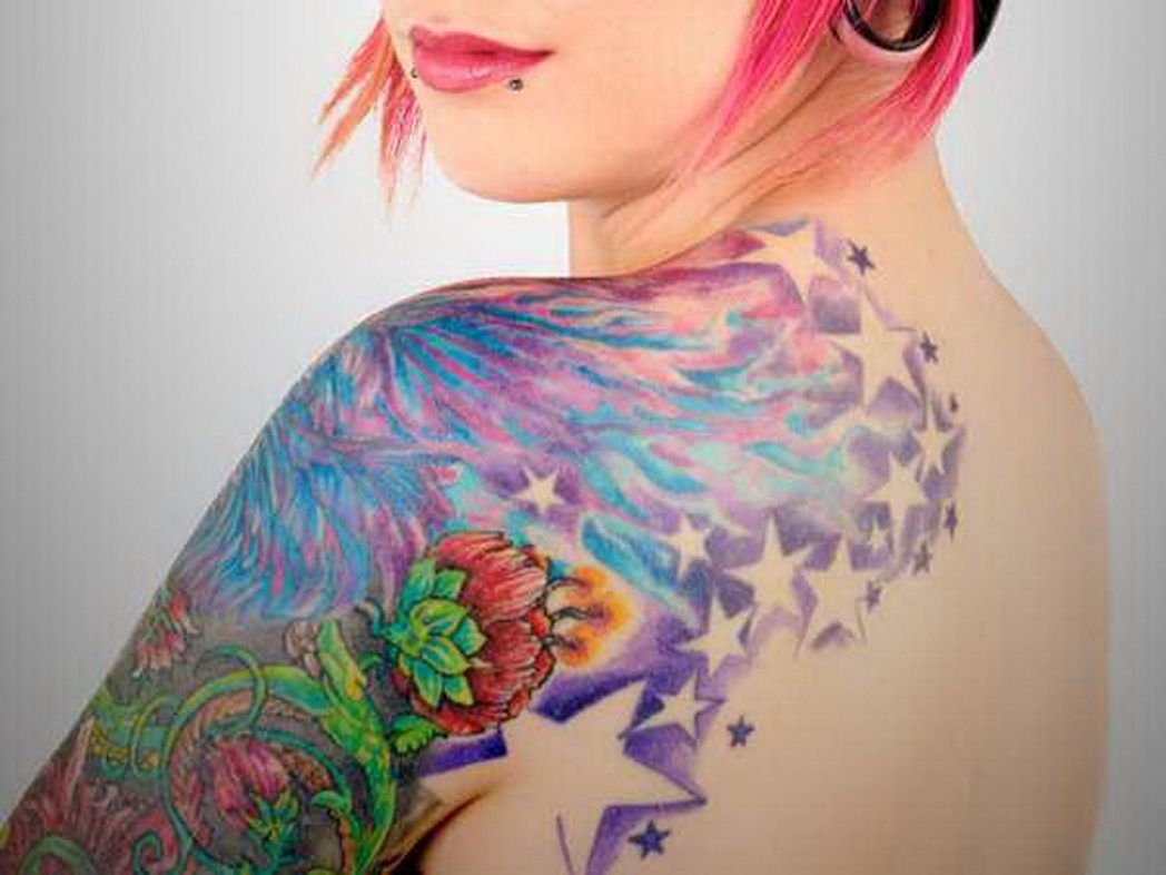 Arm Tattoo Ideas Women Shoulder Tattoos For Arms Colorful Upper pertaining to sizing 1048 X 786
