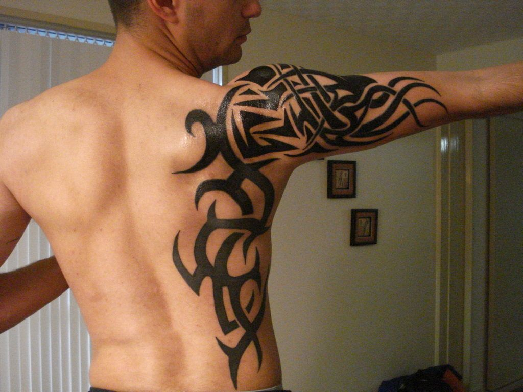 Arm Tribal Tattoo Design Image Black Ink Tribal Tattoo Design On for dimensions 1024 X 768