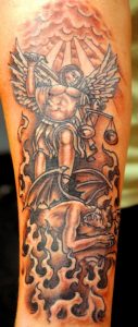 Atomik St Michael Tattoo pertaining to sizing 679 X 1600