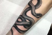 Attractive Black Python Snake Tattoo On Men Arm within dimensions 1000 X 1000