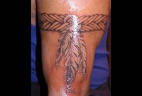 Attractive Grey Ink Feather Armband Tattoo Design throughout sizing 1920 X 1440