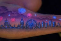 Awesome Chicago Skyline Navy Pier Uv Tattoo On Arm Sleeve with regard to sizing 1500 X 681