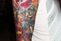 Awesome Colored Game Tattoo On Right Arm pertaining to measurements 2736 X 3648