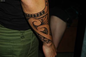 Awesome Men Arm Cover Up With Tribal Polynesian Armband Tattoo intended for measurements 3008 X 2000