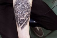 Awesome Wolf Behind Tree Branches Forearm Tattoo Tattoos regarding dimensions 800 X 1200