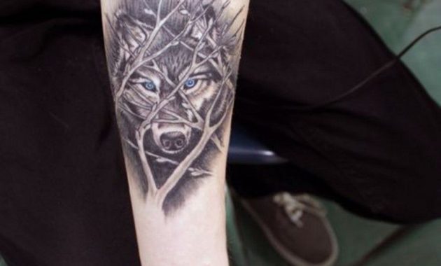 Unterarm mann wolf tattoo 450 Cool