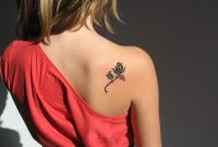 Back Shoulder Black Small Flower Tattoos Designs Tattoos regarding size 1600 X 900