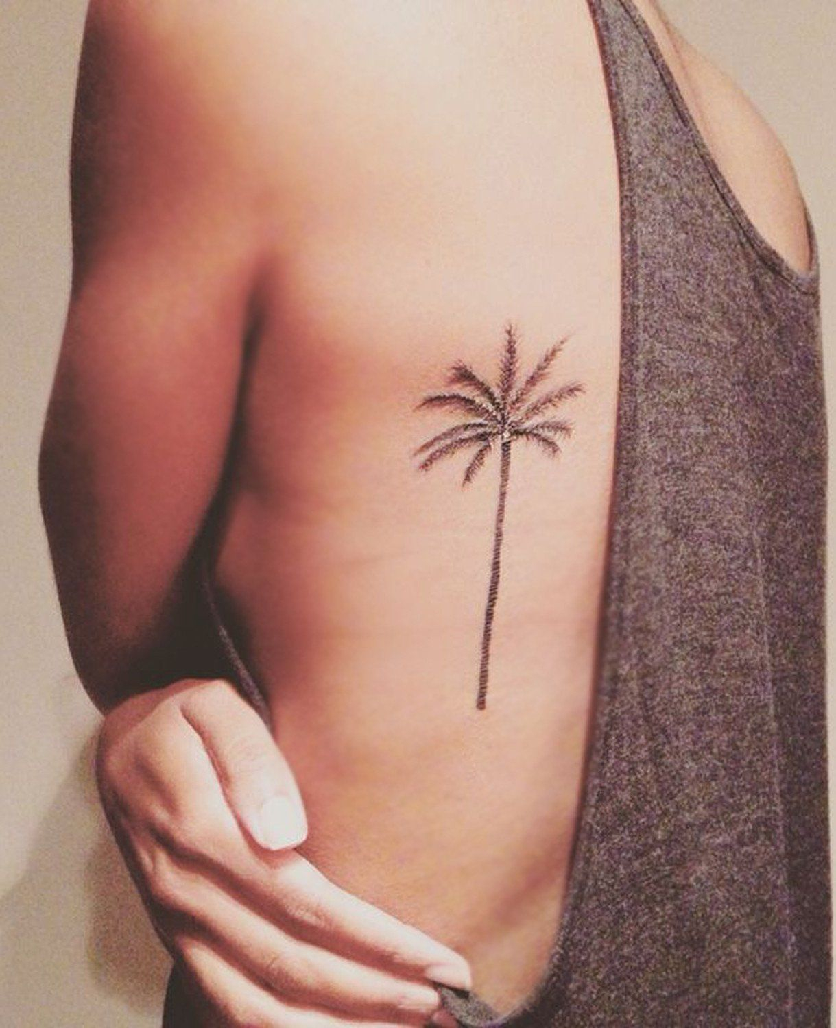 Beautiful Vertical Black Palm Tree Back Womens Tattoo At Mybodiart intended for sizing 1219 X 1500