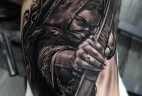 Best 3d Arm Tattoo Of Scary Girl With Bow And Arrow 870907 inside sizing 870 X 907