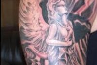 Black And Grey Angel Tattoo On Half Sleeve with regard to measurements 800 X 1592