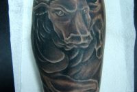 Black And Grey Bull Tattoo On Forearm Sladjan regarding proportions 774 X 1032