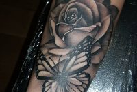 Black And Grey Butterfly Tattoo 43 Beautiful Forearm Rose Tattoos pertaining to measurements 1080 X 1080