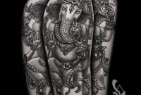Black And Grey Ganesha Half Sleeve Tattoo On Upper Arm Done Ben with measurements 1280 X 1280