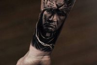 Black And Grey Native American Warrior Tattoo On The Right Inner within size 800 X 1000