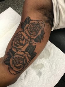 Black And Grey Rose On The Inner Upper Arm Heart Rose Tattoo pertaining to sizing 3024 X 4032