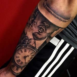 Black And Grey Style Tattoo On The Left Forearm inside dimensions 1000 X 1000