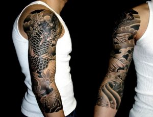 Black And White Japanese Sleeve Tattoo Design Http with regard to measurements 1050 X 800