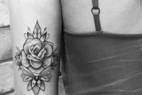 Black And White Rose Tattoo On The Back Of The Arm with regard to dimensions 1111 X 1112